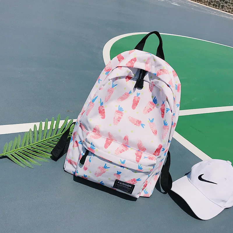 

Anime card captor sakura sailor moon figure printed Fashion Flowers Carrot Strawberry Action Figure Printed Cartoon Bag lelakaya