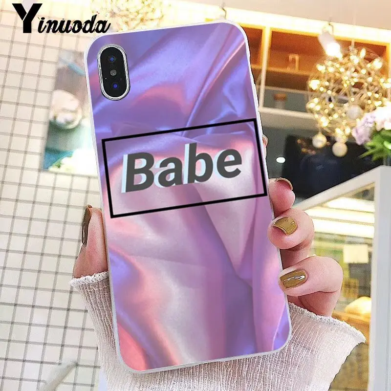 Yinuoda Babe babygirl honey line Text art чехол для iPhone X XS MAX 6 6s 7 7plus 8 8Plus 5 5S SE XR 10 11 pro max - Цвет: A12