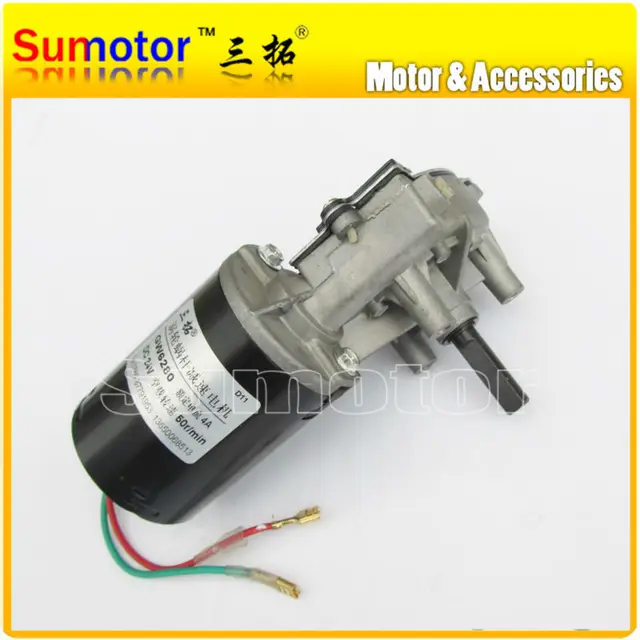 GW6280 DC 24V 30 50 100 rpm Electric Worm Gear Motor Right version Self
