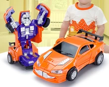 Children a wireless electric remote control car key deformation robot boy gift transformer font b toy