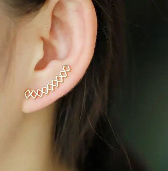 

Shuangshuo Fashion Geometric Earrings for Women Ear Climbers Ear Crawler Stud Earrings Brincos Gift