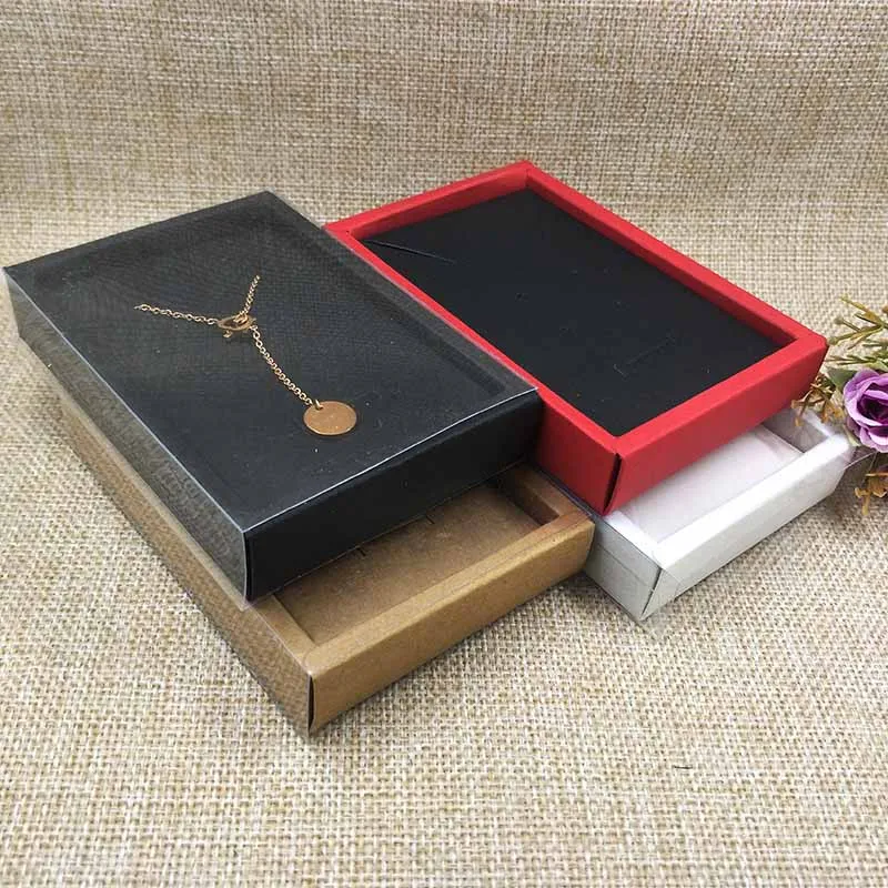 

20pcs/lot Feiluan Hot Clear PVC Window Box Jewelry Packaging Drawer Box Earring&Bracelet&Ring Gift Boxes 6.8*10.4cm/11.5x8cm