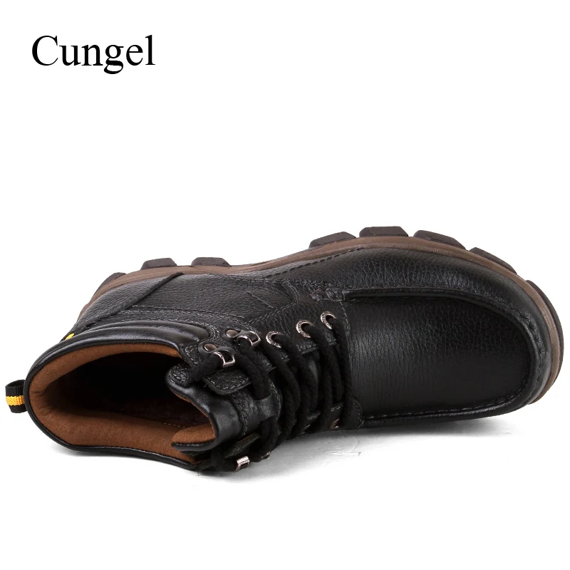 Новые мужские зимние походные ботинки Cungel из натуральной кожи сохраняющие тепло