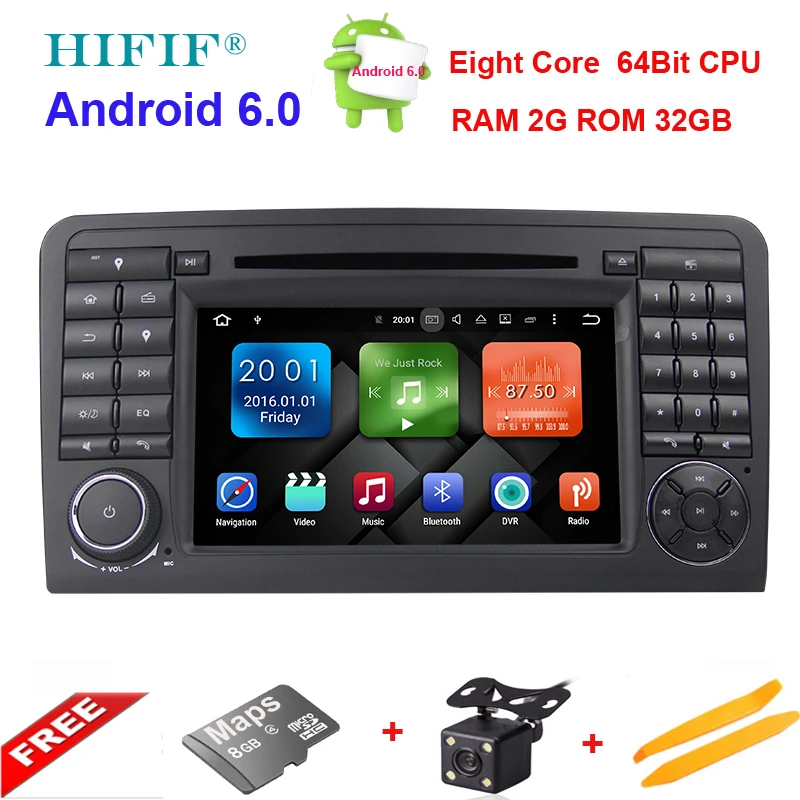 Cheap HIFIF Eight Core 2GB RAM 3G WIFI Android 6.01 Car DVD Radio For Mercedes/Benz ML GL Class W164 ML300 ML350 ML450 ML500 2005-2012 0