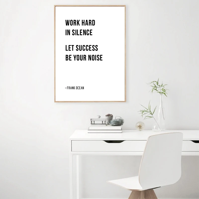 Work Hard In Silence Quote Canvas Prints Home Decor