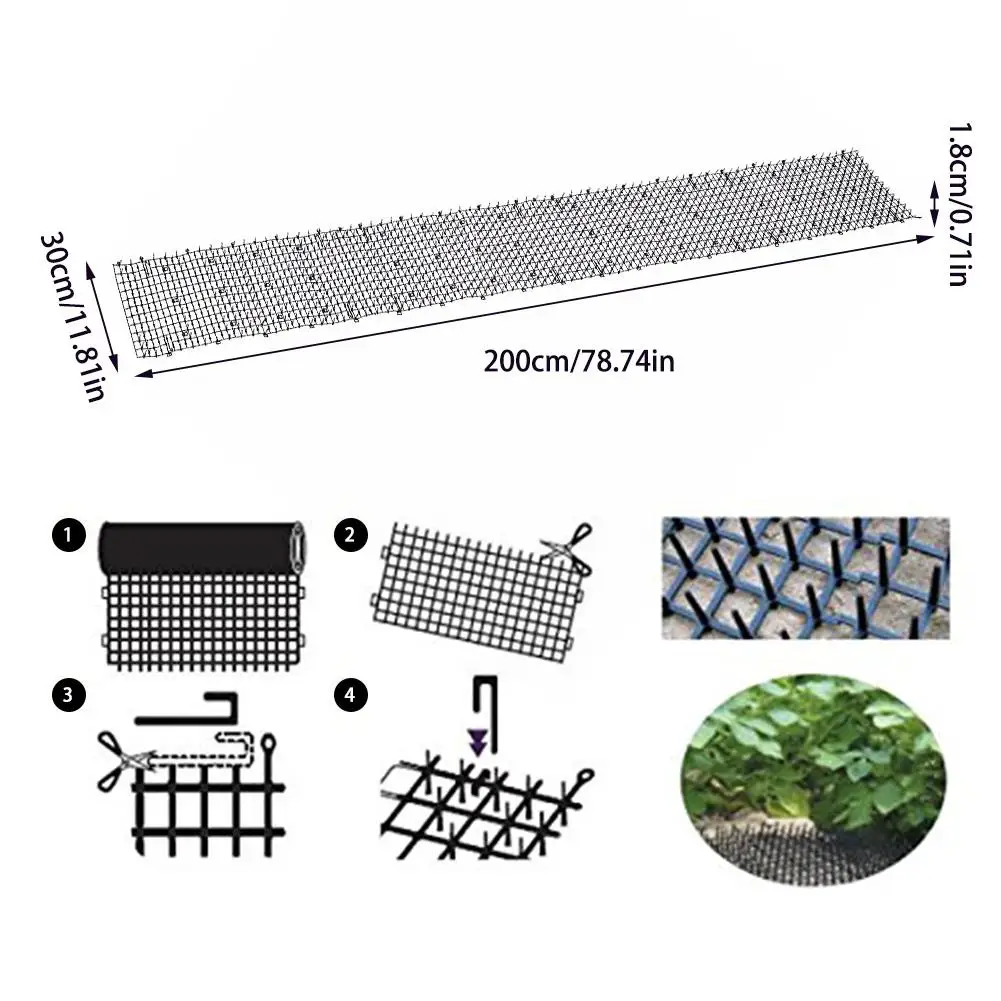 Сетка для кошек, птиц, Экологически чистая, Садовая, пластиковая, против котов, шипов, кошек, собак, репеллент, коврик, ПЛАСТИКОВЫЕ ногти, защитная сетка для сада