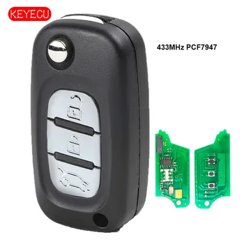 

Keyecu Flip Remote Key 3 Button 433MHz ID46 PCF7947 Chip for Renault Clio 3 Master Kangoo Twingo 2006 07 08 09 10 11 12 2013