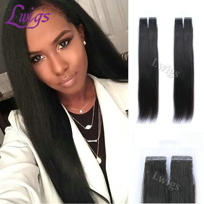 

Brazilian Straight Virgin Hair Tape In Human Hair Extensions 40pcs/set Remy Straight Adhesive PU Skin Weft Tape Hair Extensions