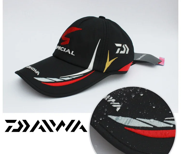 Boné com Logotipo Homens Adultos Ajustável Respirável Pesca Daiwa Japão Sombrinha Baseball Esporte Pescadores Balde Chapéu Chapéu Preto Especial 10 Cheap Bonés de pesca
