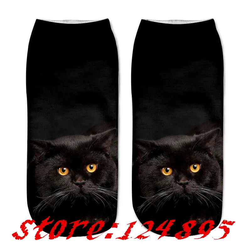 ZHBSLWT 3D носки Harajuku стиль принт кошка женские носки повседневные носки унисекс короткие носки