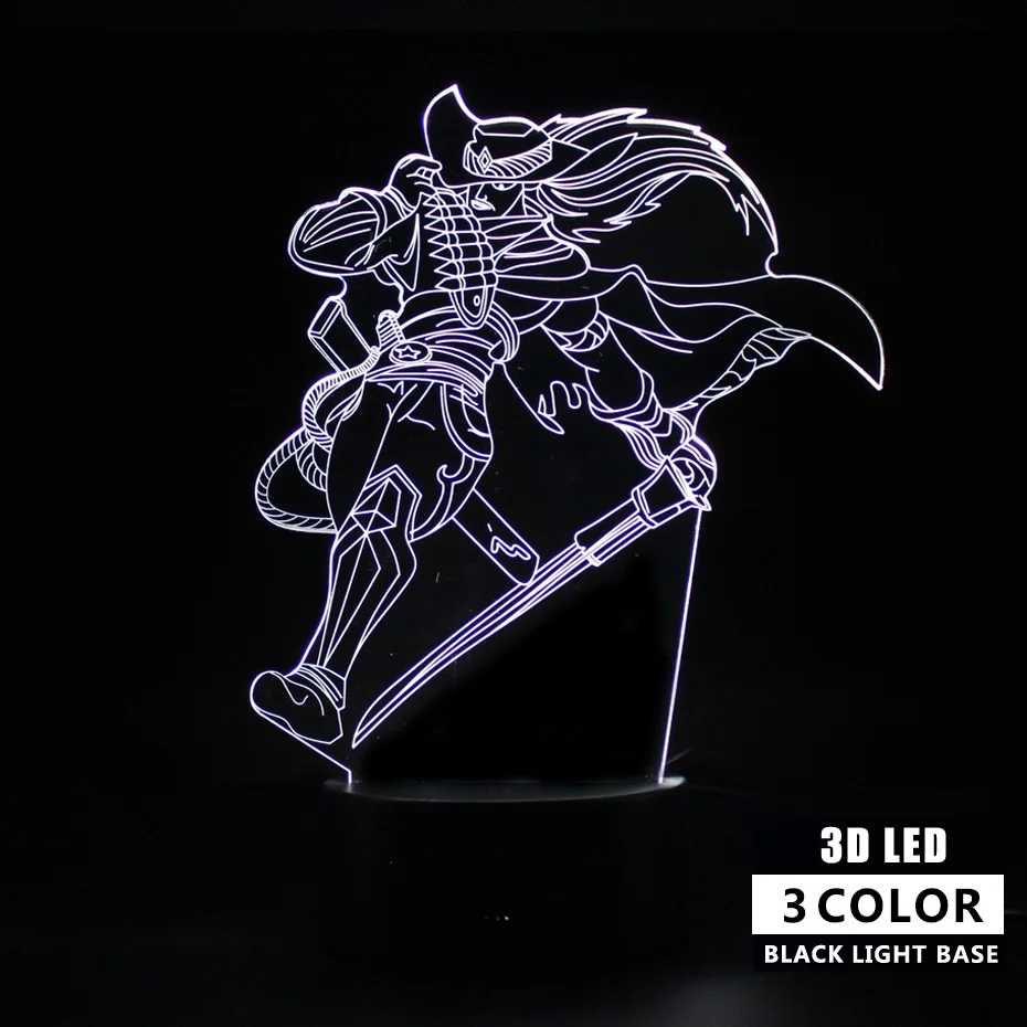 Лига Легенда Yasuo фигурная лампа рандомное украшение для вечеринки 3d настольная