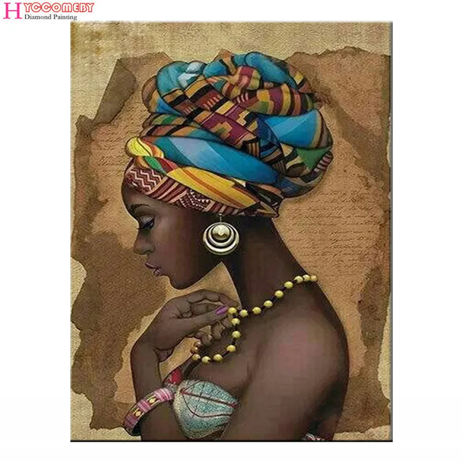 

Diamond Embroidery African woman beauty DIY 5D Diamond Painting 3d Cross Stitch kits Needlework Full Rhinestones Home Decoration
