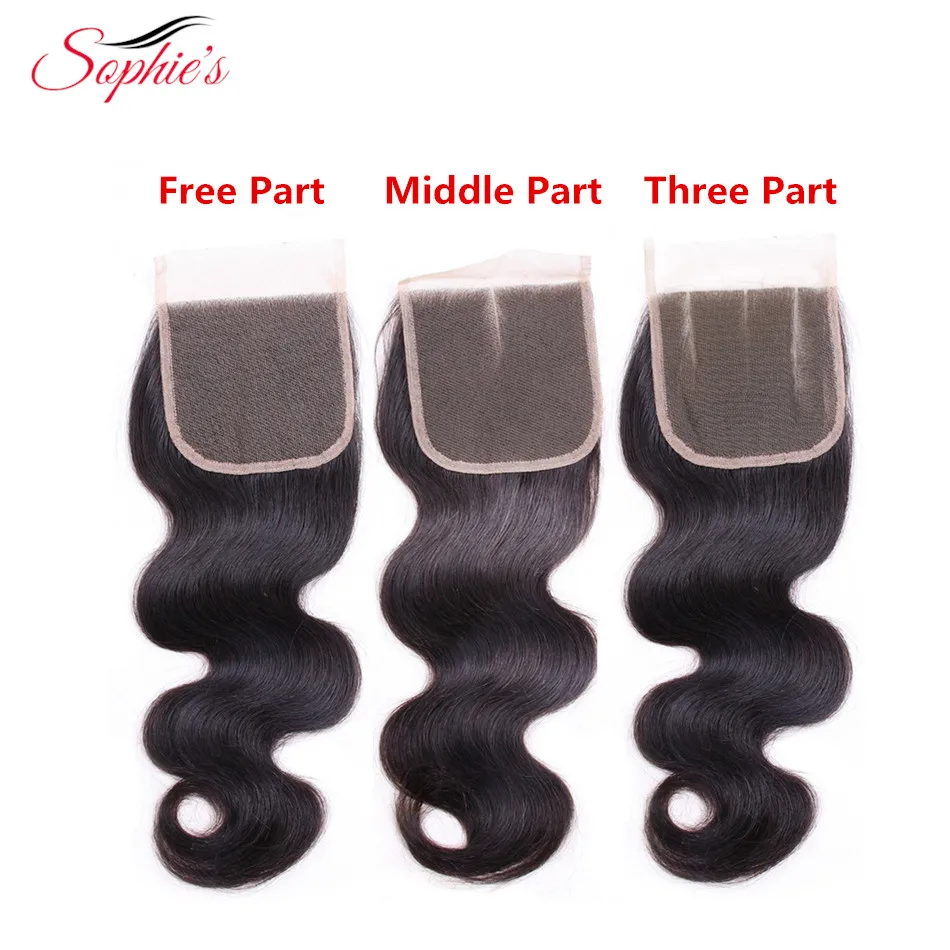 Sophie's Peruvian Hair Bundles With Closure Body Wave Bundles With Closure Non remy Human Hair 4 Bundles With Closure