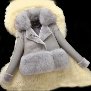Abrigo regular de piel importada de alta gama para mujer, chaqueta de viento europea y americana, piel de zorro, invierno, cálido