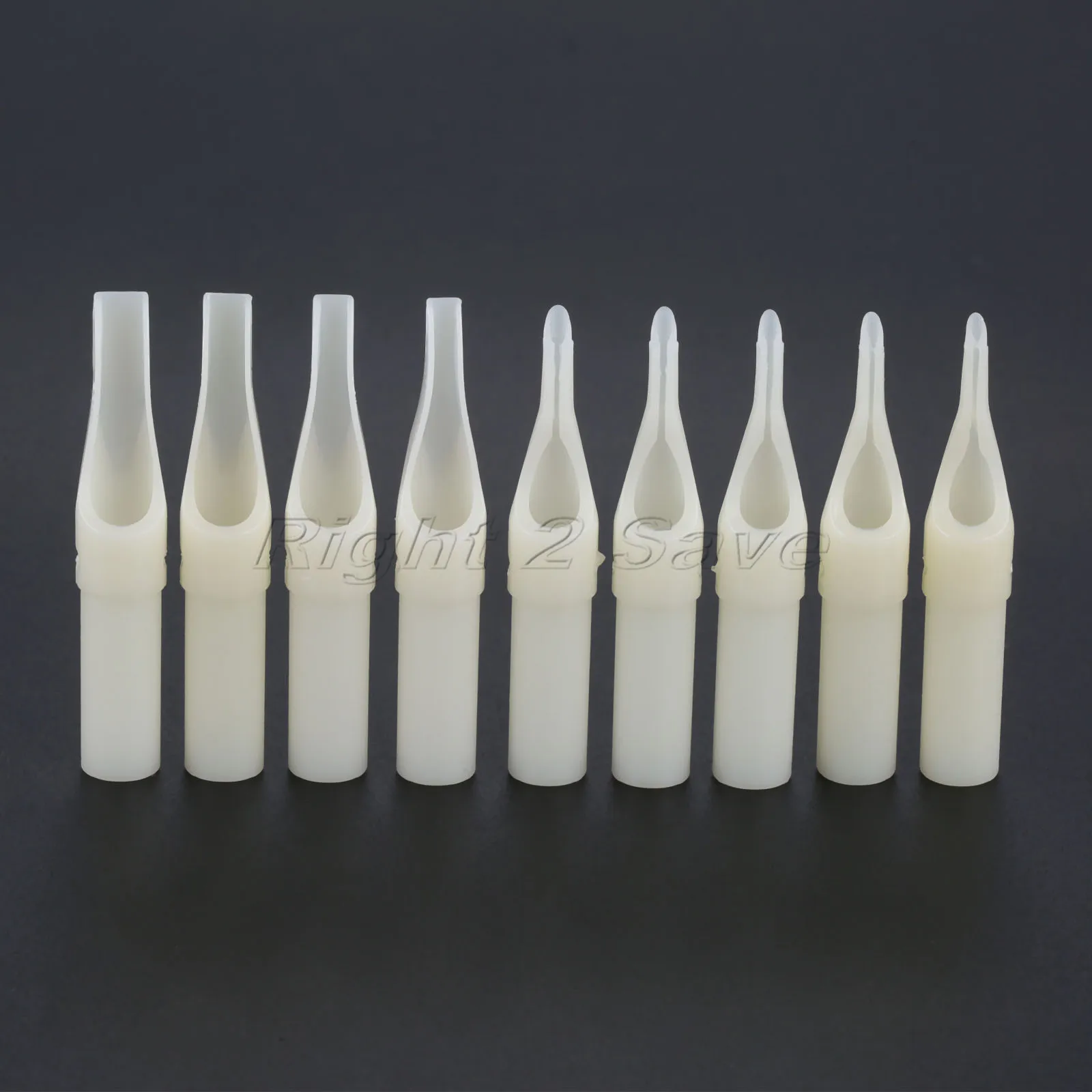 

50pcs Tattoo Needle Tip Disposable Cap Nozzles Tube White Plastic sterilized Round Flat Mouth 3R 5R 7R 9R 11R 5F 7F 9F 11F