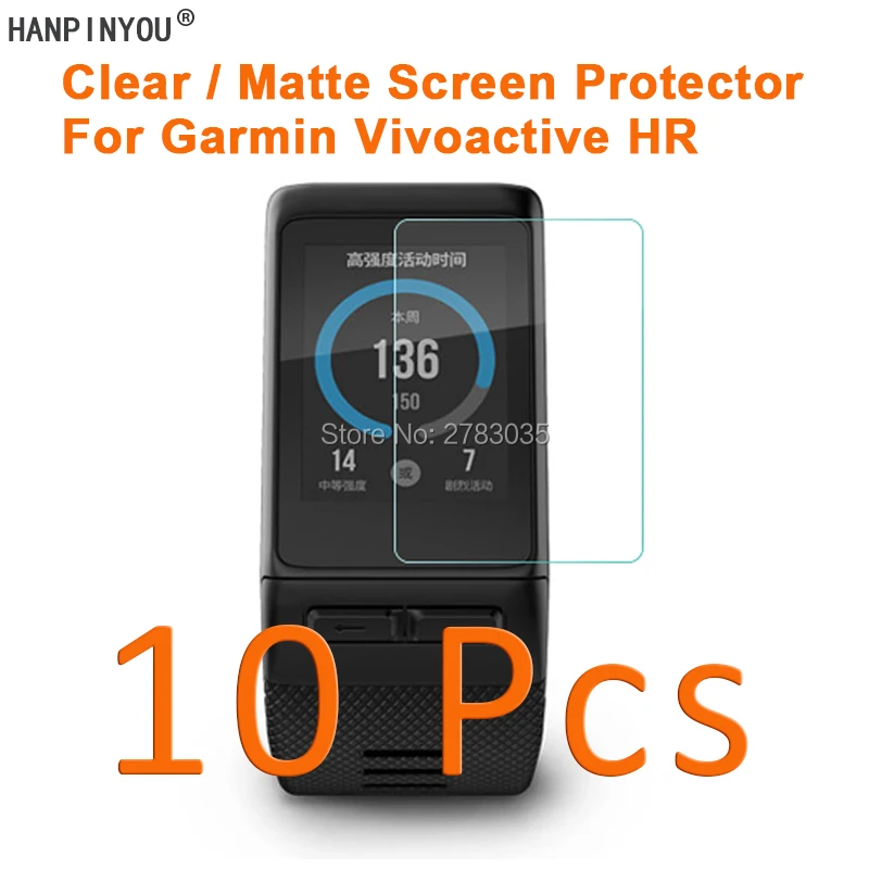 10 Pz/Lotto Per Garmin Vivoactive Hr Fascia Smartwatch Clear Lucida/Anti-Glare Screen Protector Matte Film (Non Di Vetro Temperato)