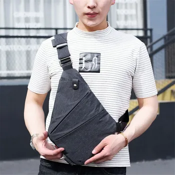 

New Bring Compact Chest Bags Anti Theft Single Shoulder Bags for Men Waterproof Nylon Crossbody Bags Male Leisure Chest Bag