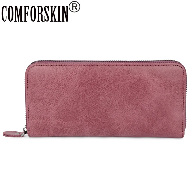 

COMFORSKIN Billetera Mujer 2018 New Arrivals Genuine Leather Large Capacity Women Wallets 2018 Hot Vintage Style Feminine Purse