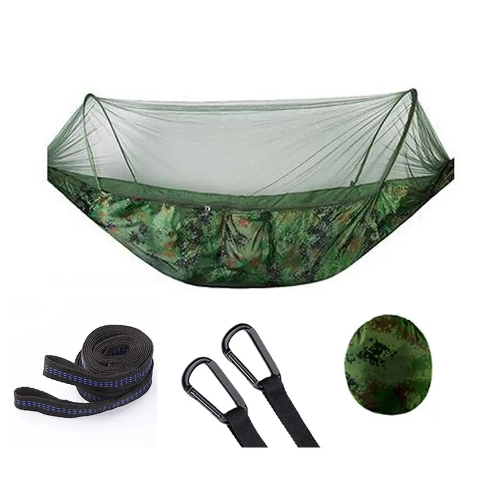 Portable Camping Hammock Outdoor Mosquito Net Parachute Hammock Night Camp Hanging Bed High Strength Sleeping Swing 250x120cm - Цвет: Camouflage