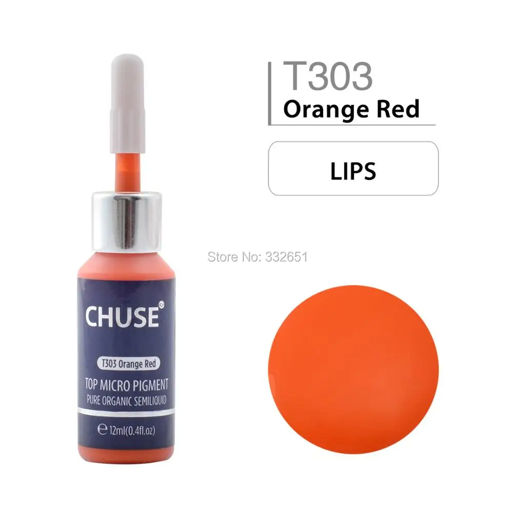 Cosmética da Tinta Alaranjada da Tatuagem da Composição do Pigmento T303 de Chuse Permanente Vermelha Microblading Passada gv Dermatest 12ml 0.4fl.oz Cor 8 Beleza e saúde