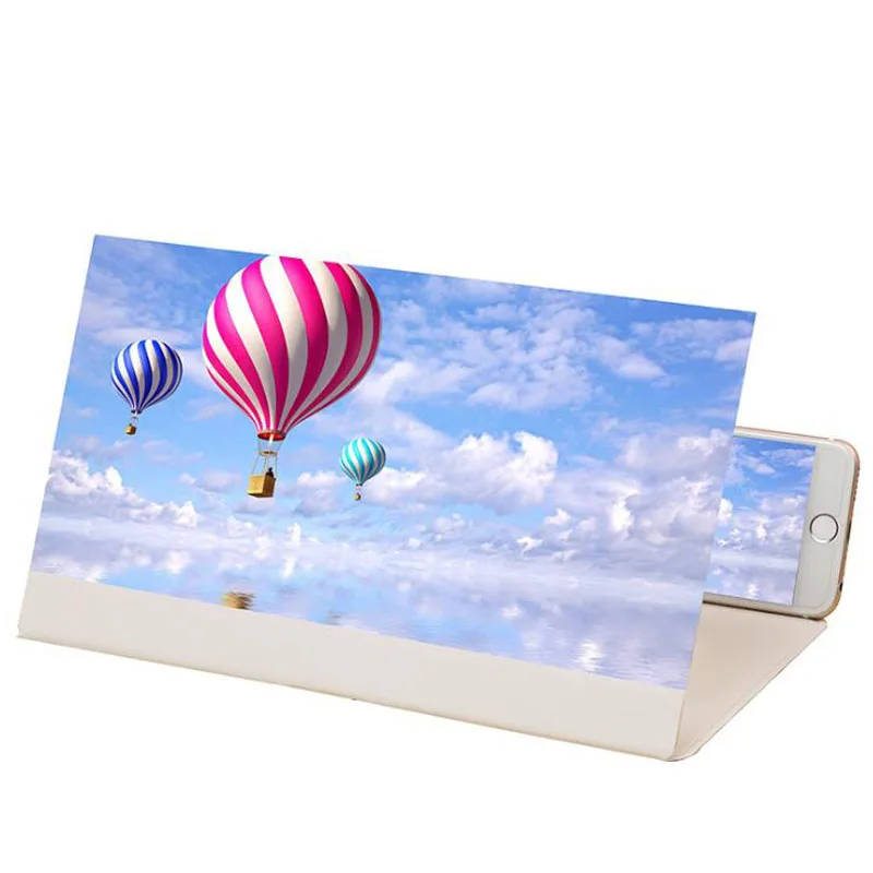 

HD 12 Inch Leather Case 3D Magnifying Glass Anti-Reflective Eye Mobile Phone Screen Amplifier 3D Video HD Amplifier
