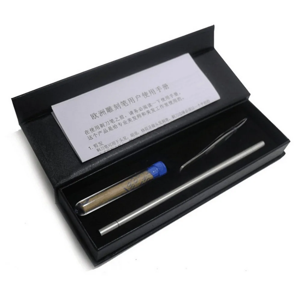 

Multifunctional Hair Trimmer Pro Magic Engraved Razor Pen Stainless Steel Pen Shavings Eyebrows Tweezers Set for Salon