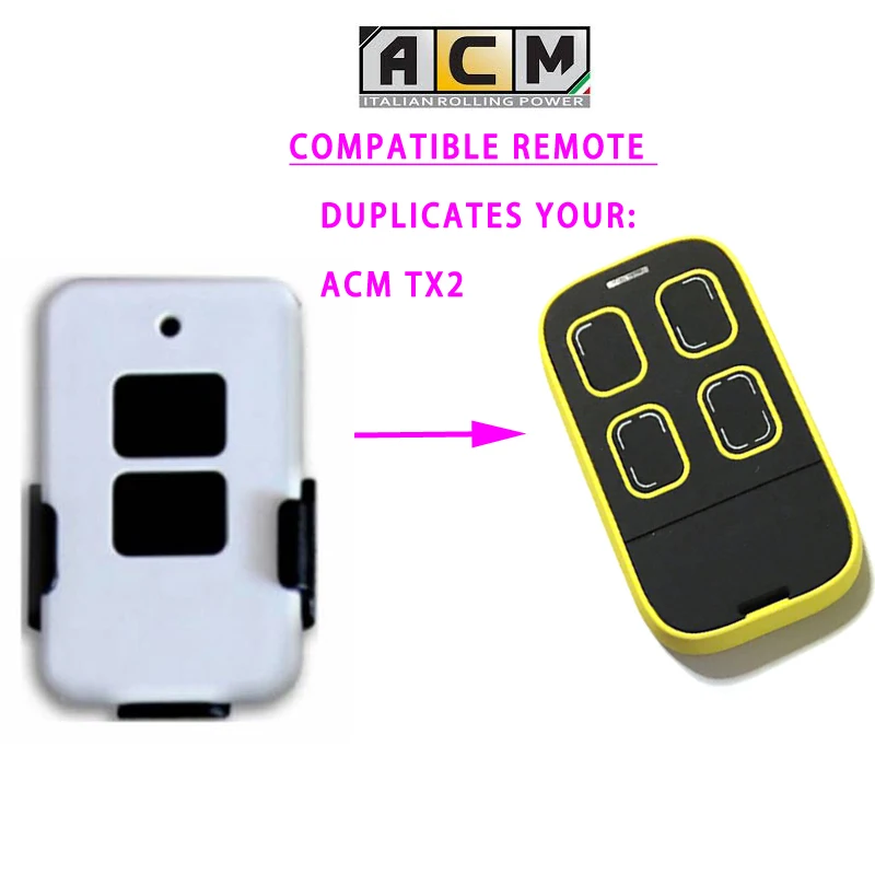 

ACM TX2 Remote Control Multi Frequency Auto Scan Rolling Code Universal Black Yellow