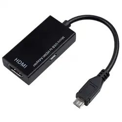 Аудио кабели для ПК ТВ Micro USB к HDMI HD кабель-адаптер мужчин и женщин поддерживает 1080pHD ТВ адаптер конвертер кабель