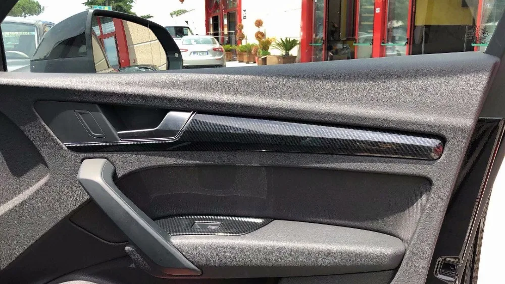 ABS карбоновое волокно для Audi Q5 FY левый стайлинга автомобилей интерьера дверь окно ручка Панель накладка