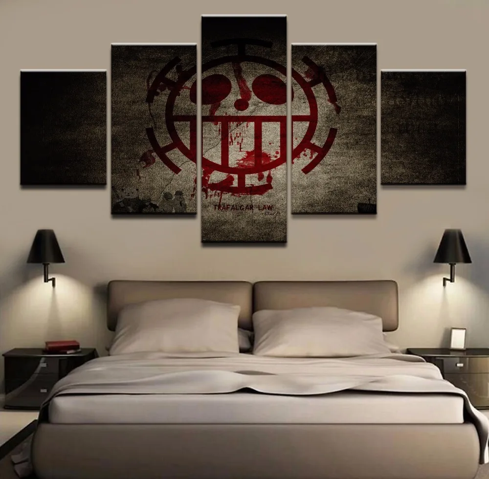 Домашняя декоративная Холст 5 панелей Аниме One Piece Trafalgar Law Настенная картина