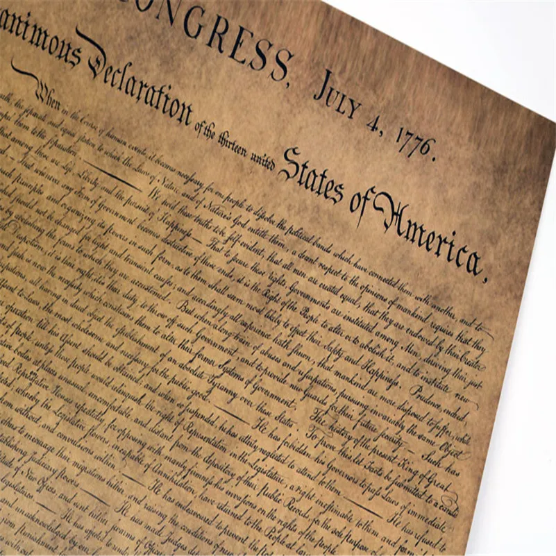 the united states declaration of independence retro poster wall sticker HI