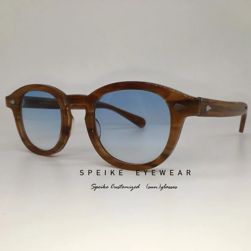 SPEIKE Подгонянные винтажные детские синие линзы солнцезащитные очки в стиле ретро в стиле «Джони Депп лемтош» могут быть солнцезащитные очки для близорукости