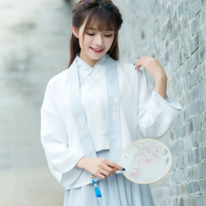 

2019 new hanfu clothing ancient China tender girl Clothing series students daily improved Hanfu Chinese Clothing