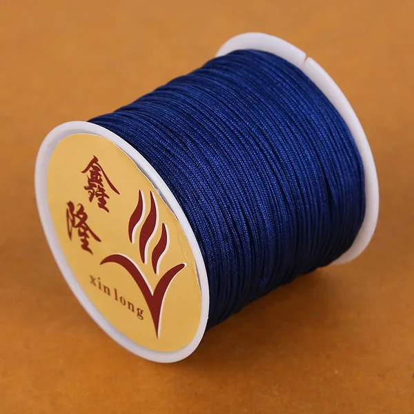 50 метров 0,8 мм нейлоновый шнур, китайский Узелок, шнур макраме, браслет, плетеный шнур, бисероплетение, сделай сам, ювелирный шнур, нить - Цвет: Dark Blue