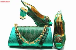Doershow Итальянская обувь с Комплект с сумочкой в тон со стразами в африканском стиле комплект из туфель и сумочки итальянский комплект из