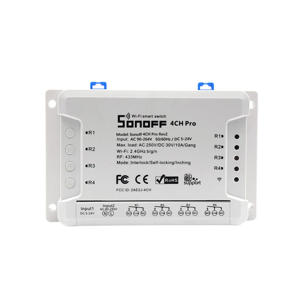 Sonoff 4CH Pro R2 Smart Switch 4 канала 433 МГц 2,4G Wifi Пульт дистанционного управления умный переключатель для домашней автоматизации