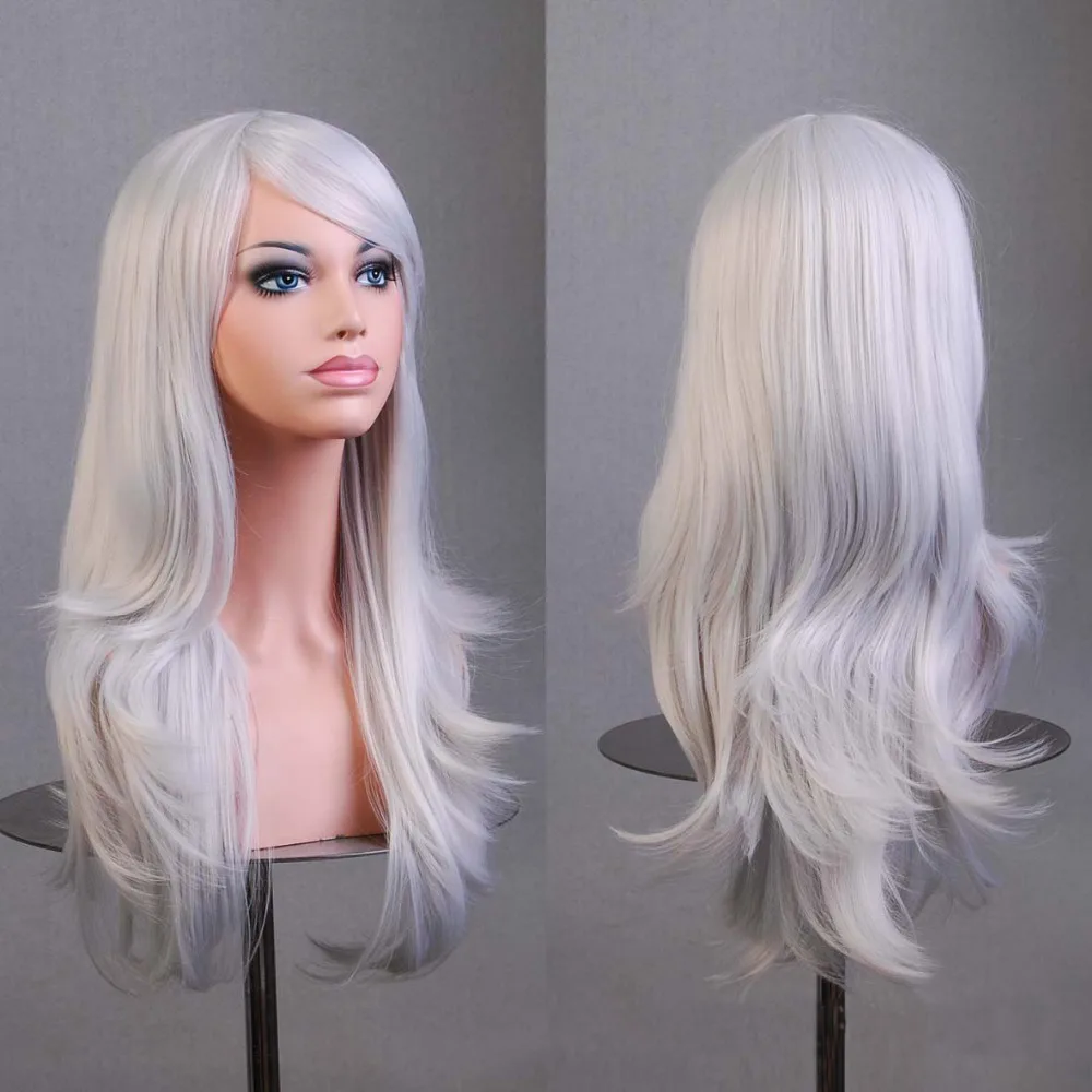 Hot Hatsune Miku Anime Wig Synthetic Hair Long Curly Wave peluca Cosplay Wig Gray Nicki minaj wig Perruque peruca femininas