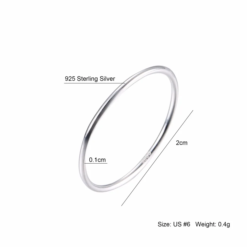 2017 New Fashion Simple Slim Tail Rings for Men and Women Elegant Wide 1mm Finger Rings 925 Sterling Silver Jewelry (8)