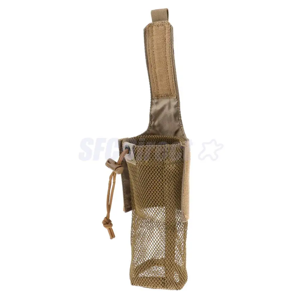Outdoor Foldable Mesh Water Bottle Carrier Drinking Bottle Pouch Molle Bag Holder for Hunting Fishing Vest Belt
