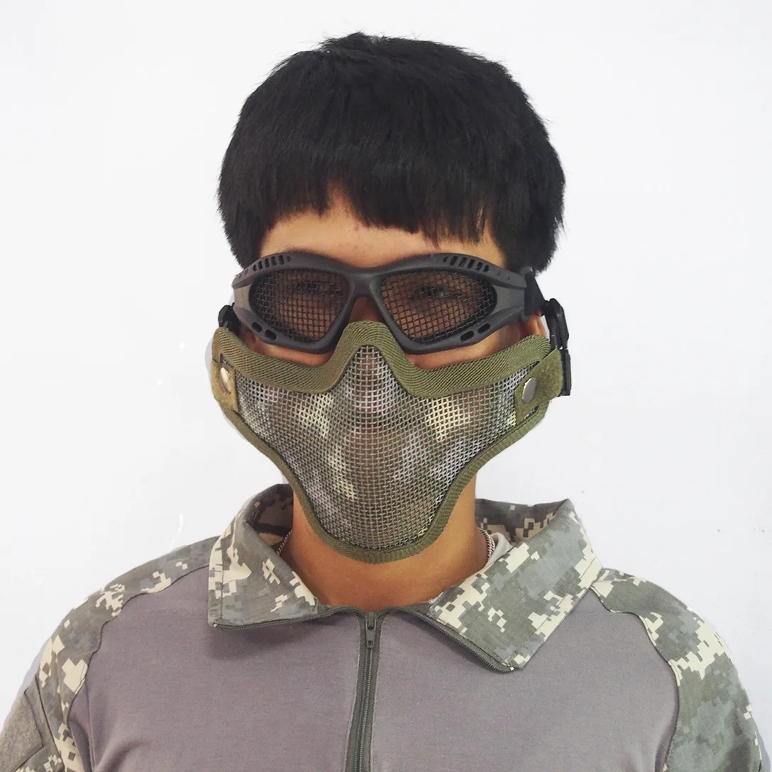 Тактическая Маска CS стальная страйкбол охотничья полуметаллический маска сетка для лица Защитная G01 черная одноцветная ноль очки поле Sp