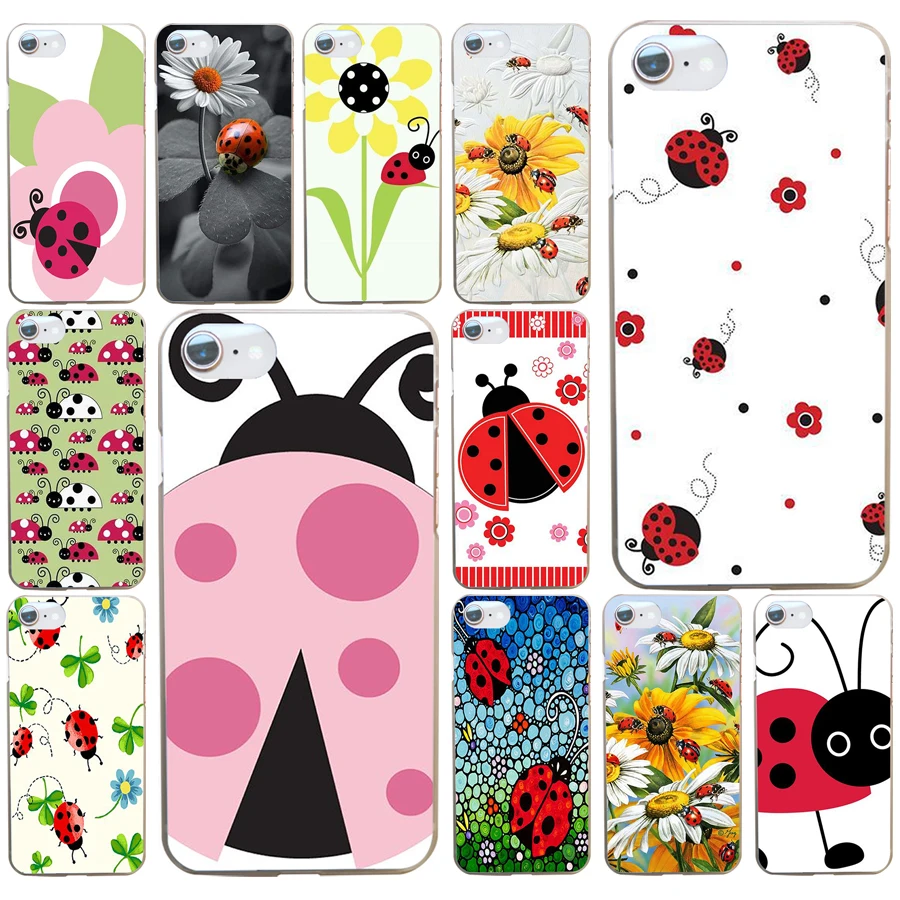 

162AD ladybug lady bug Hard Transparent Cover Case for iphone 4 4s 5 5c 5s se 6 6s 8 plus 7 7 Plus X