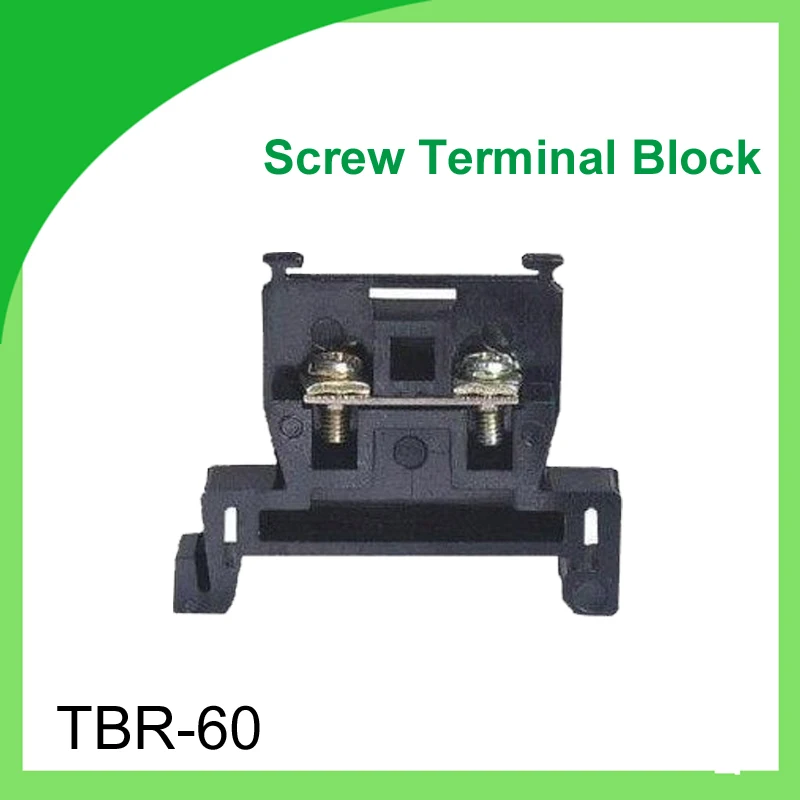 

2pcs 60A Din Rail Mounted Screw Terminal Block Connector combination TBR-60 Top Hat Type