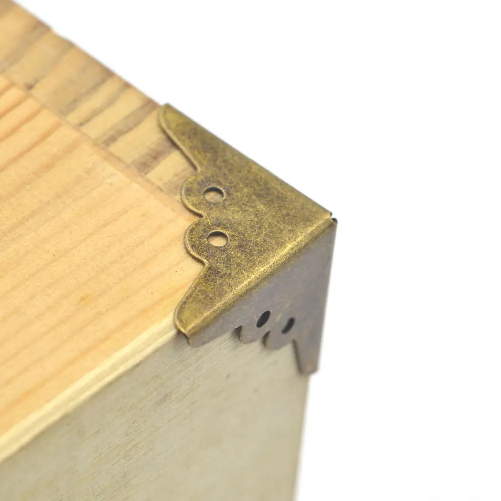 KALASO 20 шт. антикварная шкатулка для украшений угловой деревянный чехол защита углов бронзовый тон цветочный узор резной металл домашний декор ремесла