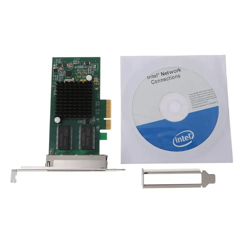 Intel I350-T4-QY чип PCI-Express PCI-E четыре RJ45 гигабитные порты серверный адаптер NIC