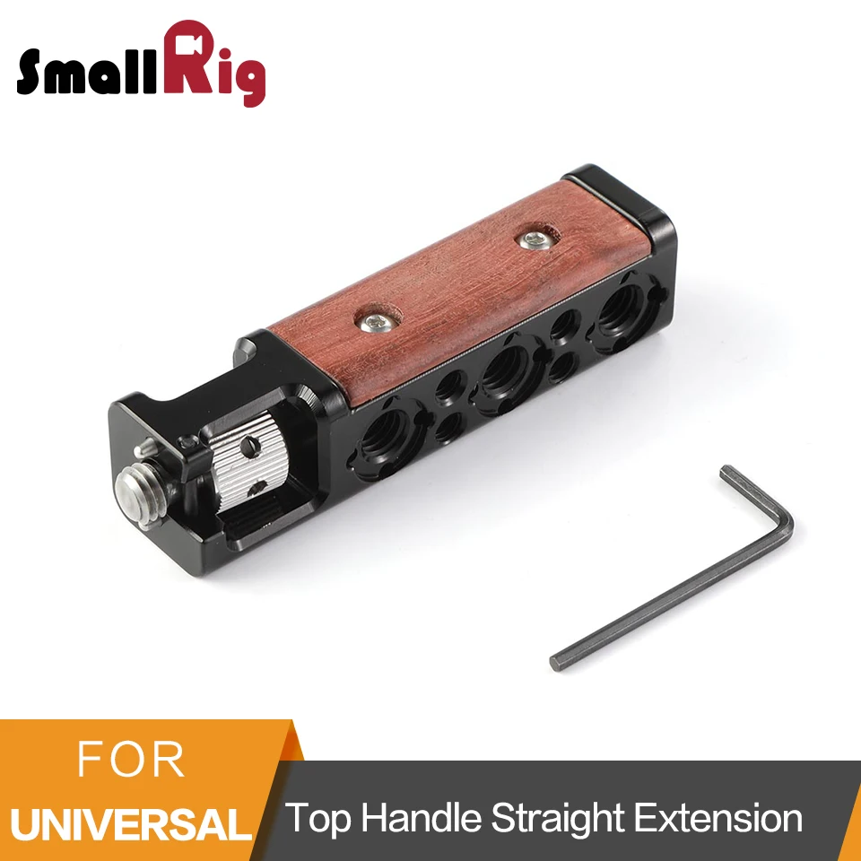 

SmallRig Top Handle Straight Extension With ARRI Locating Hole/ Built-in Wood To Extend DSLR Camera Cage Top Handle- HTR2297