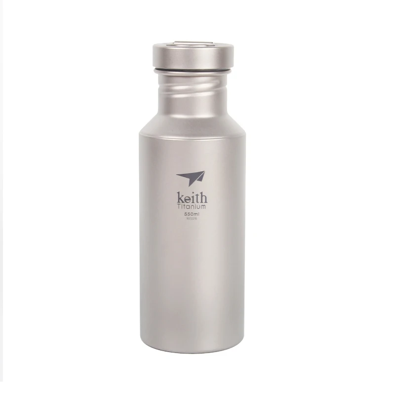 Keith Outdoor Camping TablewareTitanium Sport Water Bottle Ultralight 500ml Drinkware with Bottle Coat Ti3031 outdoor sports aluminum water bottle green 500ml