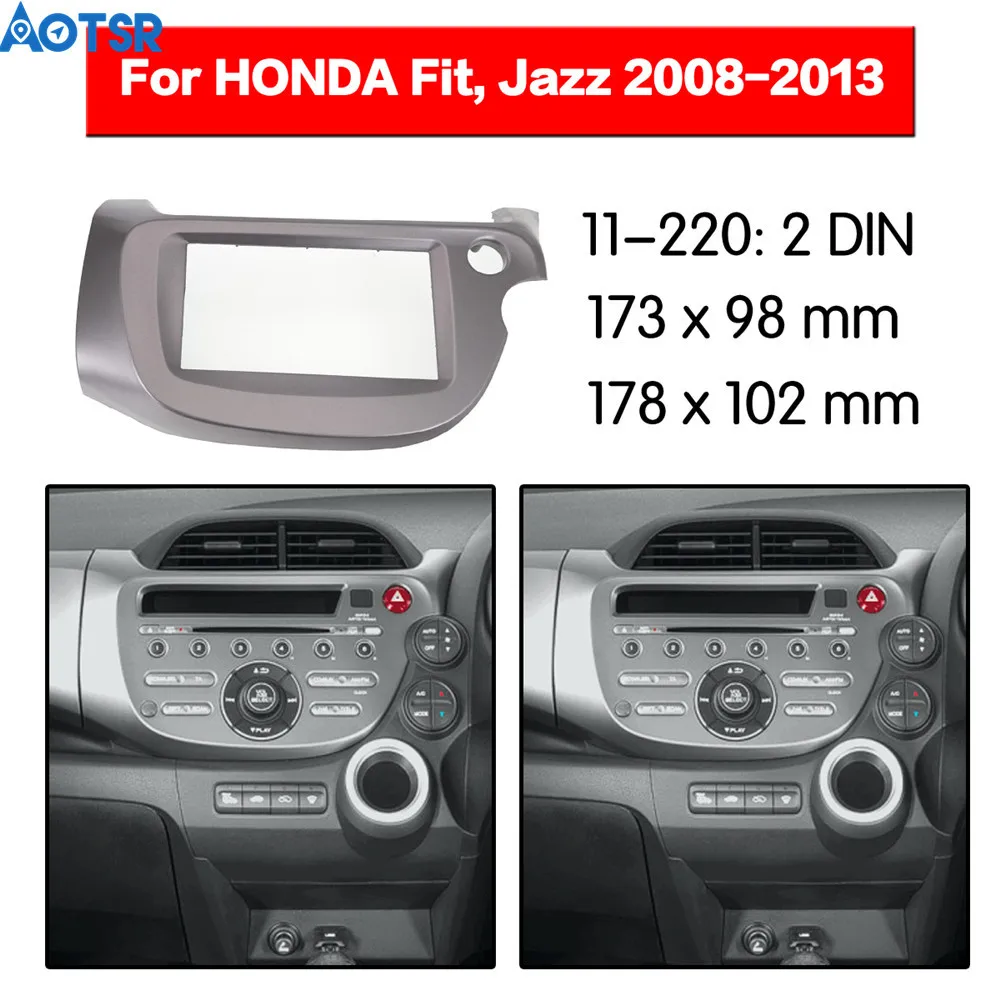 Car Radio Stereo Single Double Din Dash Kit Trim Panel for 2015-2016 Honda Fit