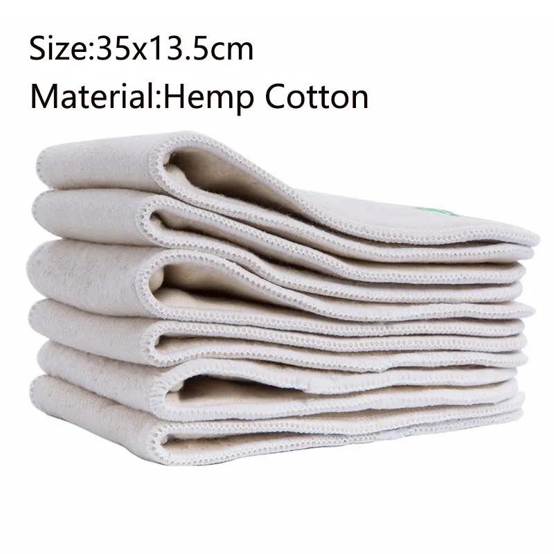 Herbabe 5pcs Reusable Hemp Diaper Inserts for Newborn Infant Washable Pocket Cloth Diapers Nappy Changing Liners Accept Dropship