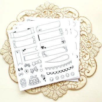 

6 Sheets/set DIY Cute Calendar Paper Stickers for Scrapbook Bullet Journal Sticker Flakes Planner Sticky Notes Diary Decorative