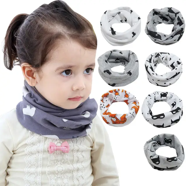 Amaone Toddlers Scarf Boys Girls Warm Soft Wool Patchwork Flower Chirdren Unisex Windproof Neckerchiefs